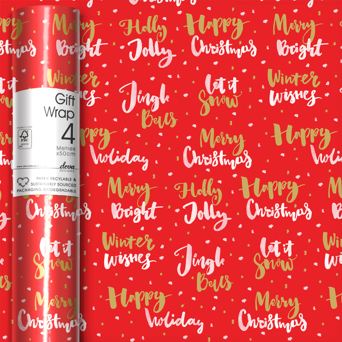 Jolly Christmas Script Jolly Script Christmas Roll Wrap – Macmillan Cancer Support Shop