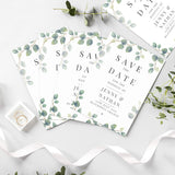 Personalised Eucalyptus Save The Dates x 24