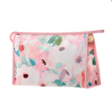 Pink Floral Large Cosmetic Bag