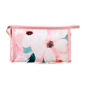 Pink Floral Small Cosmetic Bag