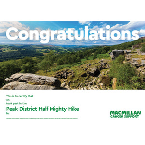 Mighty Hike Peak District Half Certificate