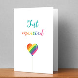 Wedding Rainbow Balloon Personalised Card