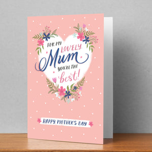 Mother's Day Floral Heart Personalised Card