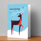 Season's Greetings Reindeer Personalised Christmas Card