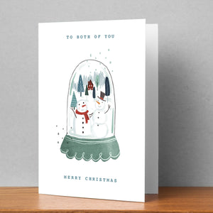 Snow Globe To Both Of You Personalised Christmas Card