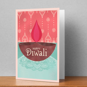 Happy Diwali Pink Personalised Card
