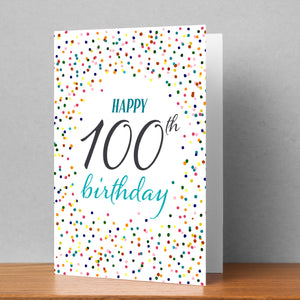Happy 100th Birthday with Balloons Personalised Card
