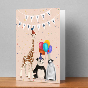 Animal Birthday Party Personalised Card