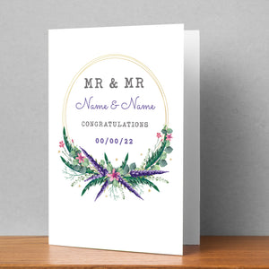Mr and Mr Wedding Celebration Personalised Card