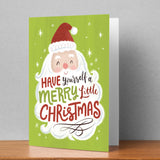 Santa Merry Little Christmas Personalised Christmas Card
