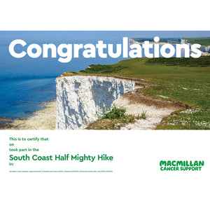 Mighty Hike South Coast Half Certificate