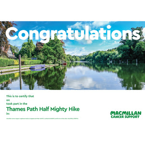 Mighty Hike Thames Path Half Certificate