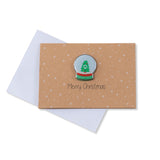 Pin Badge Christmas Card - 4 Pack
